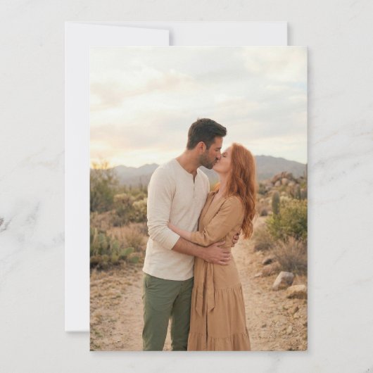 Invitation Romantic Beige Desert Photo (Devant)