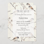 Invitation Romantic Birds in a Tree Birthday (Devant / Derrière)