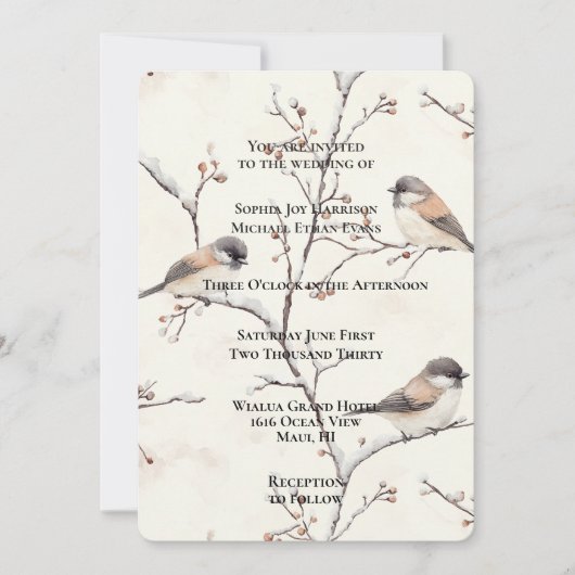 Invitation Romantic Birds in a Tree Wedding (Devant)