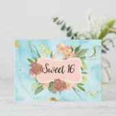 Invitation Romantic blooming floral  (Debout devant)