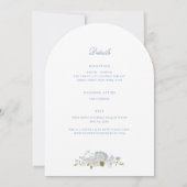 Invitation Romantic Blue Floral Monogram All in One Wedding (Dos)