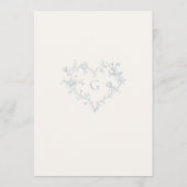 Invitation Romantic Blue Floral Monogram Wedding (Dos)