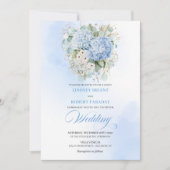 Invitation Romantic Blue Hydrangea Botanical Wedding Invite (Devant)