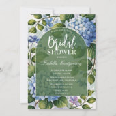 Invitation Romantic Blue Hydrangea Garden Bridal Shower (Devant)