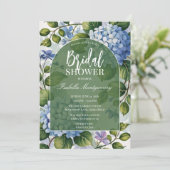 Invitation Romantic Blue Hydrangea Garden Bridal Shower (Debout devant)