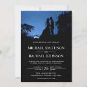 Invitation Romantic Blue Night Sky Couple Wedding (Devant)