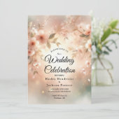 Invitation Romantic Blush Cherry Blossom Wedding (Debout devant)