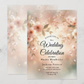 Invitation Romantic Blush Cherry Blossom Wedding (Devant / Derrière)