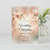 Invitation Romantic Blush Cherry Blossom Wedding (Debout devant)