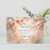 Invitation Romantic Blush Cherry Blossom Wedding (Debout devant)