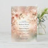Invitation Romantic Blush Cherry Blossom Wedding (Debout devant)
