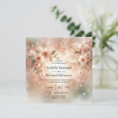 Invitation Romantic Blush Cherry Blossom Wedding (Debout devant)
