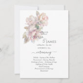 Invitation Romantic Blush Peony Floral Mariage Ceremony Circu (Devant)
