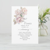 Invitation Romantic Blush Peony Floral Mariage Ceremony Circu (Debout devant)