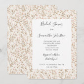 Invitation Romantic Blush Pink Cream Floral Bridal Shower (Devant / Derrière)