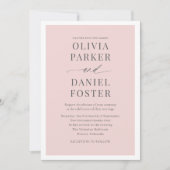 Invitation Romantic Blush Pink Photo QR Code Mariage (Devant)