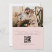 Invitation Romantic Blush Pink Photo QR Code Mariage (Dos)