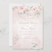 Invitation Romantic Blush Pink Secret Garden Roses Mariage (Devant)