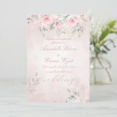 Invitation Romantic Blush Pink Secret Garden Roses Mariage (Debout devant)
