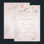 Invitation Romantic Blush Pink Secret Garden Roses Mariage<br><div class="desc">Une faire-part de mariage rose vif peinte à l'aquarelle avec des roses rose vif et une verdure à l'eucalyptus argenté avec arrière - plan d'aquarelle rose vif.</div>