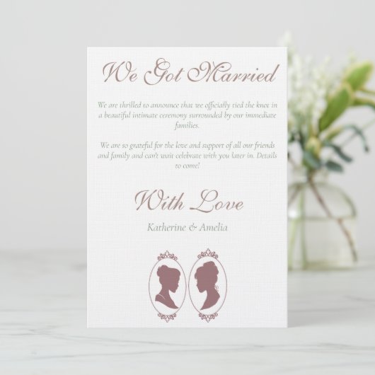 Invitation Romantic Blush Regency Lesbian Wedding (Debout devant)