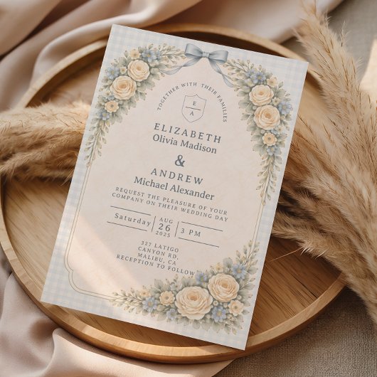 Invitation Romantic Blush Rose Arch Wedding