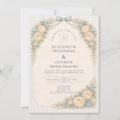 Invitation Romantic Blush Rose Arch Wedding (Devant)