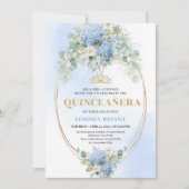 Invitation Romantic Bohemian Blue Hydrangeas Quince Invite (Devant)