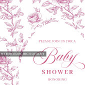 Invitation Romantic Boho Blush Pink Floral Roses Baby Shower