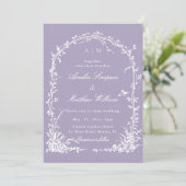 Invitation Romantic Botanical Arch Garden Lavender Wedding (Debout devant)
