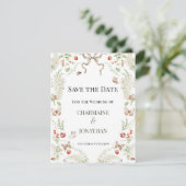 Invitation Romantic Botanical Garden Save the Date | (Debout devant)