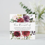 Invitation Romantic Burgundy Red Rose Vow Renewal (Debout devant)
