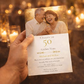 Invitation Romantic Cheers to 50 Years Gold