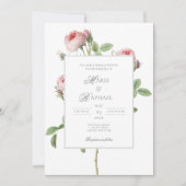 Invitation Romantic Chic French Rose Botanical Wedding (Devant)