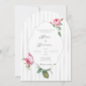 Invitation Romantic Chic French Rose Botanical Wedding (Devant)