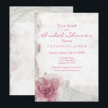 Invitation Romantic Chic Rose Bridal Showeuse<br><div class="desc">Les roses et perles roses romantiques et féminines sont conçues pour célébrer et doucher la mariée d'être avec amour et cadeaux.</div>