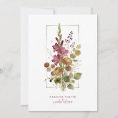 Invitation Romantic Chic Rustic Botanical Wildflowers Wedding (Devant)