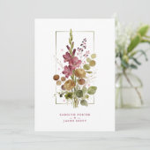 Invitation Romantic Chic Rustic Botanical Wildflowers Wedding (Debout devant)