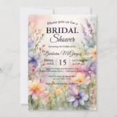 Invitation Romantic Chic Watercolor Wildflower Bridal Shower (Devant)