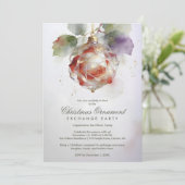 Invitation Romantic Christmas Ornament Shaped Like a Rose (Debout devant)