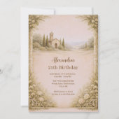 Invitation Romantic Countryside Floral Birthday (Devant)