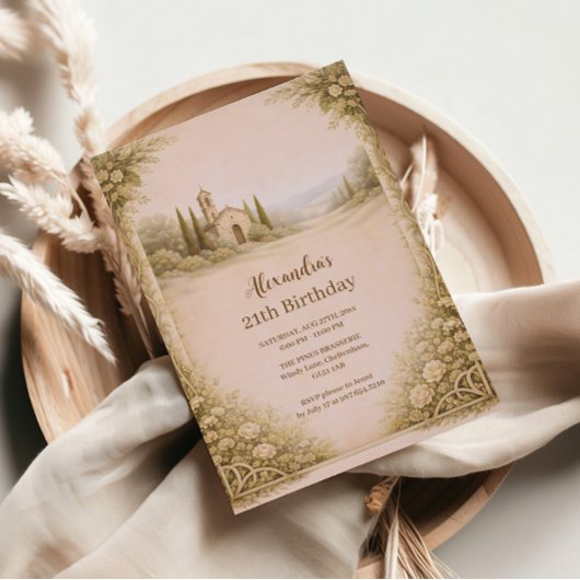 Invitation Romantic Countryside Floral Birthday