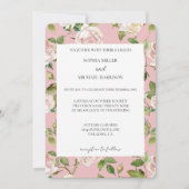 Invitation Romantic Cream Blush Pink Floral Wedding (Devant)