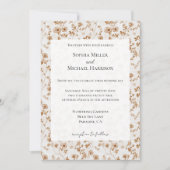 Invitation Romantic Cream Brown Floral Wedding (Devant)