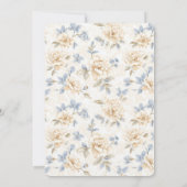 Invitation Romantic Cream Floral Blue Leaves Wedding (Dos)