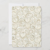 Invitation Romantic Cream Hearts Swirls Wedding (Dos)