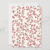 Invitation Romantic Cream Red Leaves Birthday (Dos)