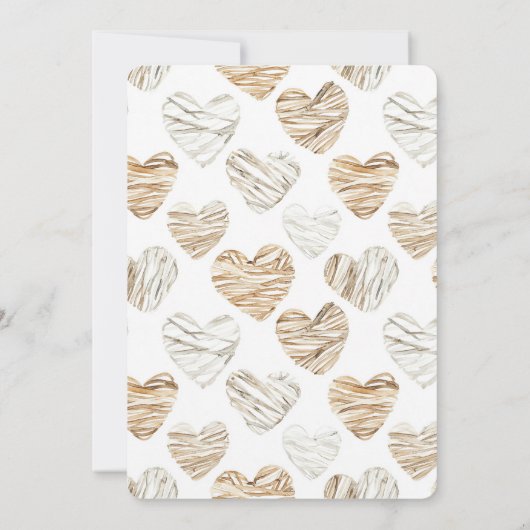 Invitation Romantic Cream White Hearts Birthday (Dos)