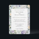 Invitation Romantic Crème fleurs violet Mariage<br><div class="desc">Romantic Crème fleurs violet Mariage</div>
