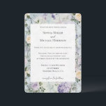 Invitation Romantic Crème fleurs violet Mariage<br><div class="desc">Romantic Crème fleurs violet Mariage</div>